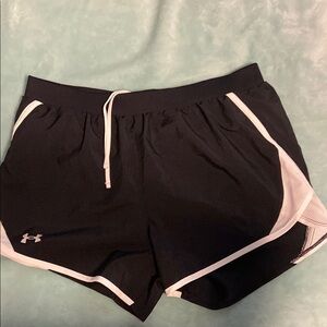 Under Armour Black and White Athletic Shorts with Moisture-Wicking Fabric